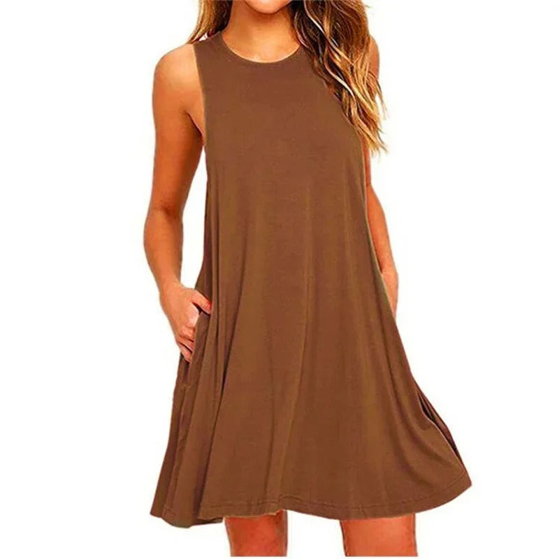 Casual geplooide t-shirtjurk voor dames
