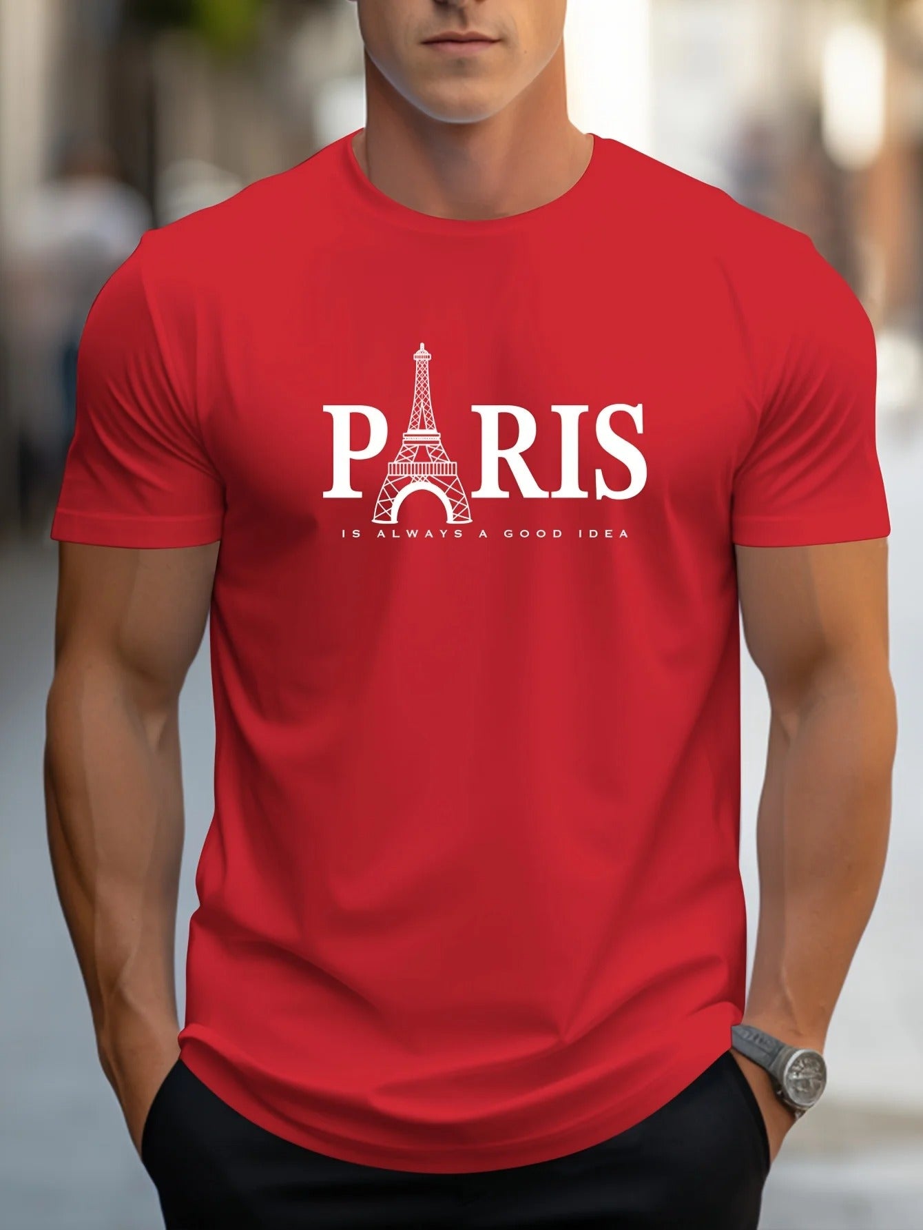 Heren T-shirt met Paris-print