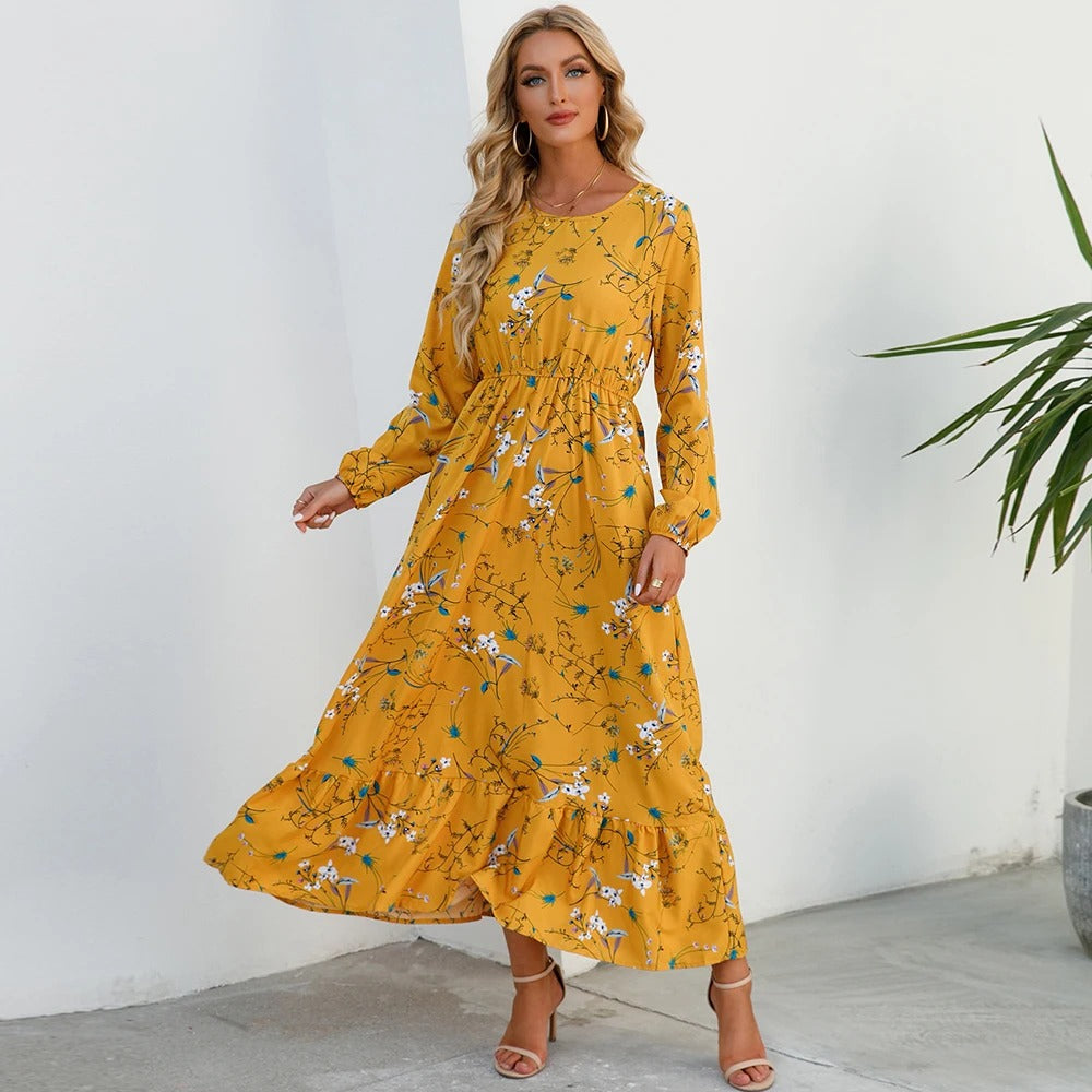 Bohemian chiffon maxi-jurk voor dames