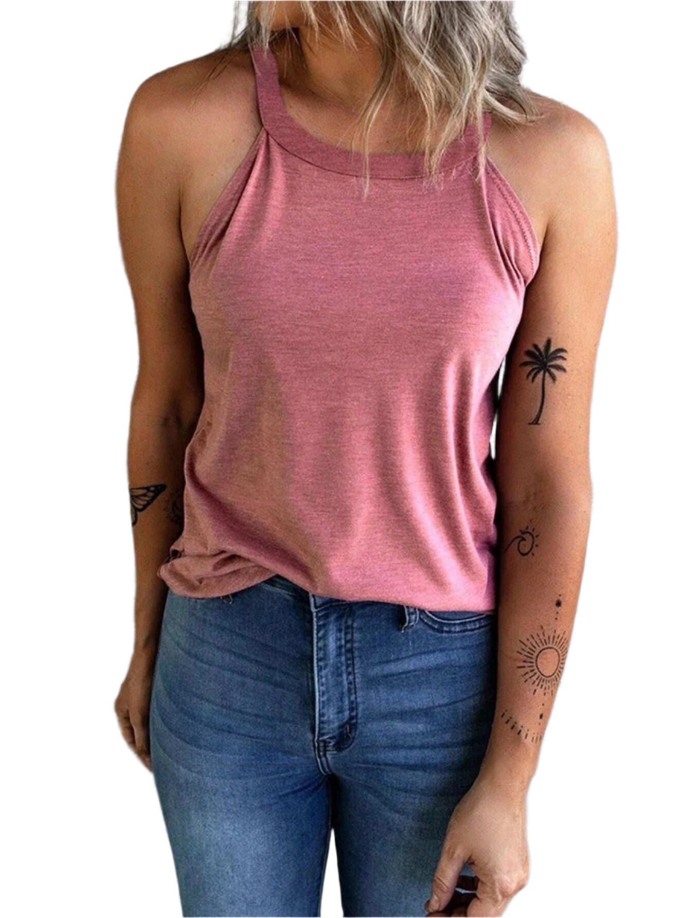 Dames mouwloze halter tanktop