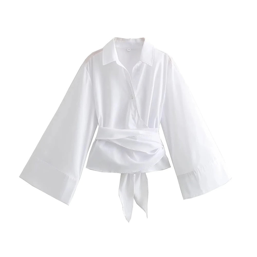 Kimono damesblouse met lange mouwen
