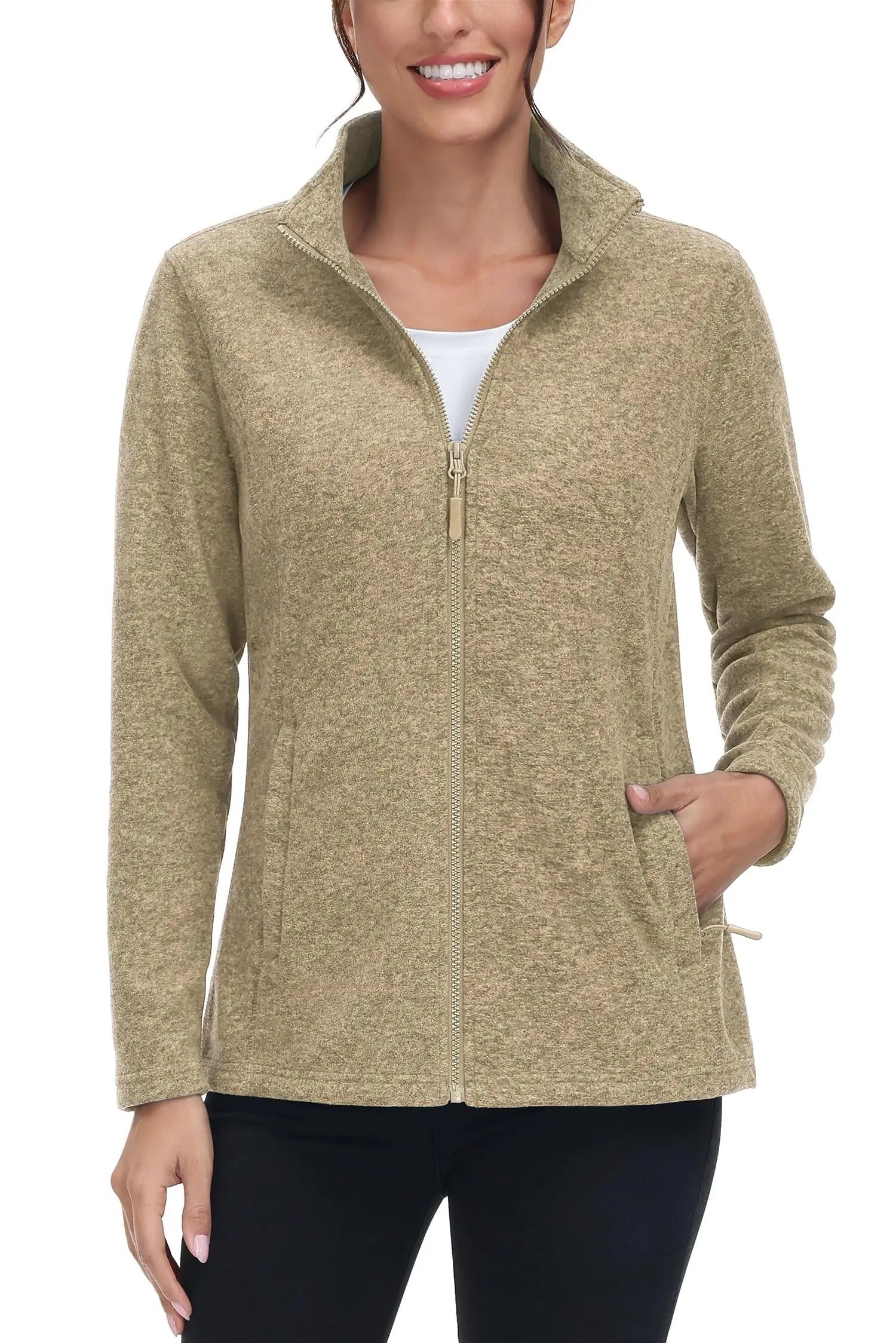 Lichtgewicht fleecejack met rits voor dames