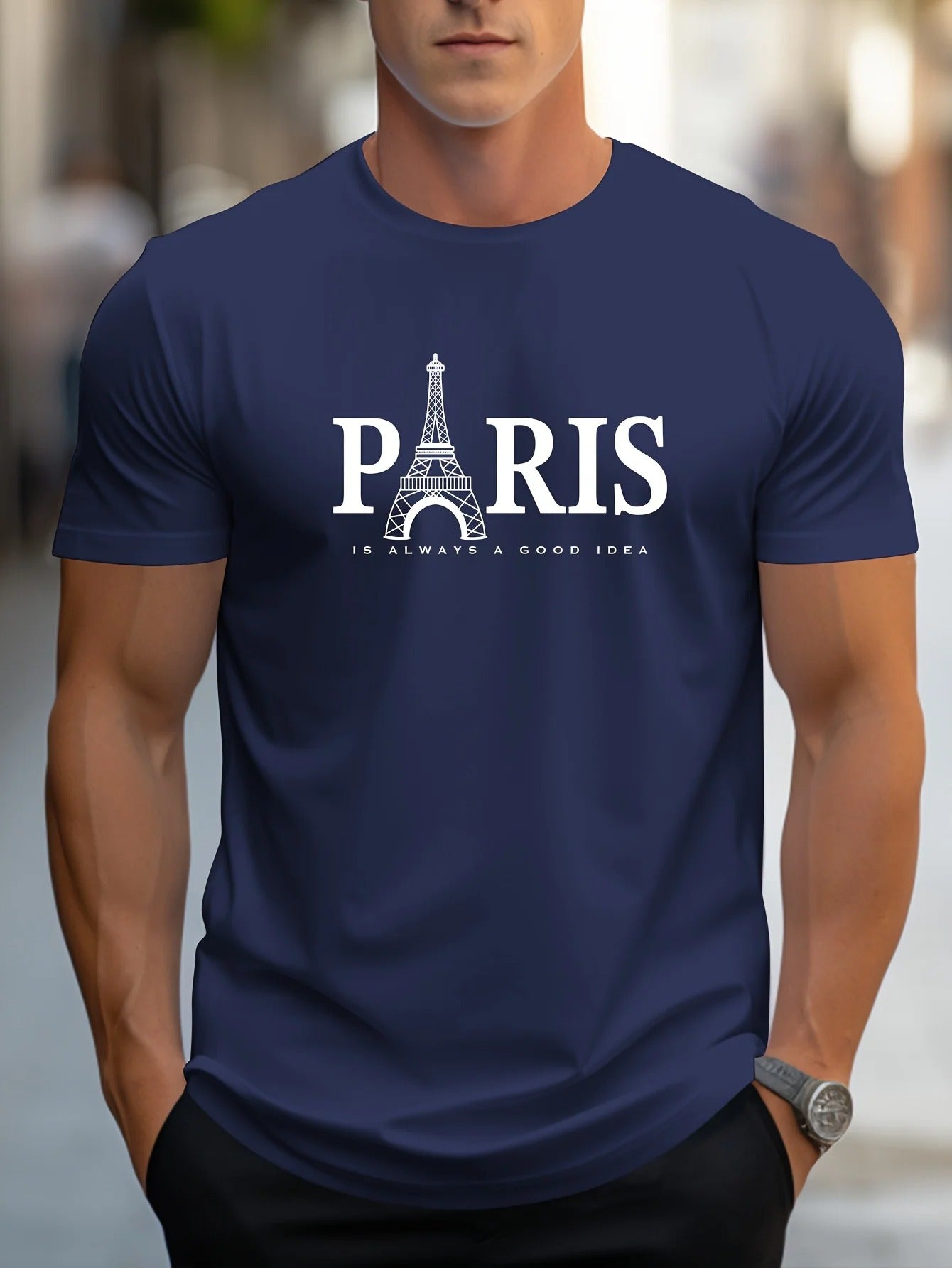 Heren T-shirt met Paris-print