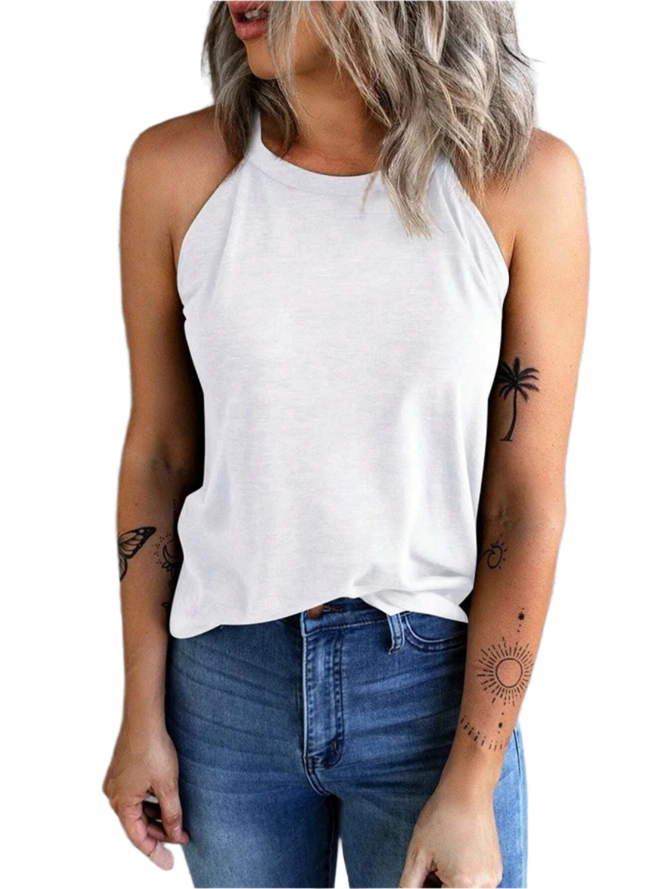 Dames mouwloze halter tanktop