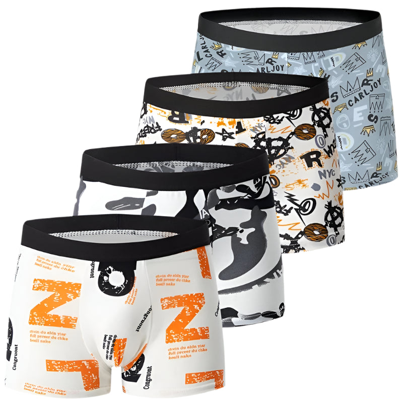 4-pack bedrukte boxershorts voor heren