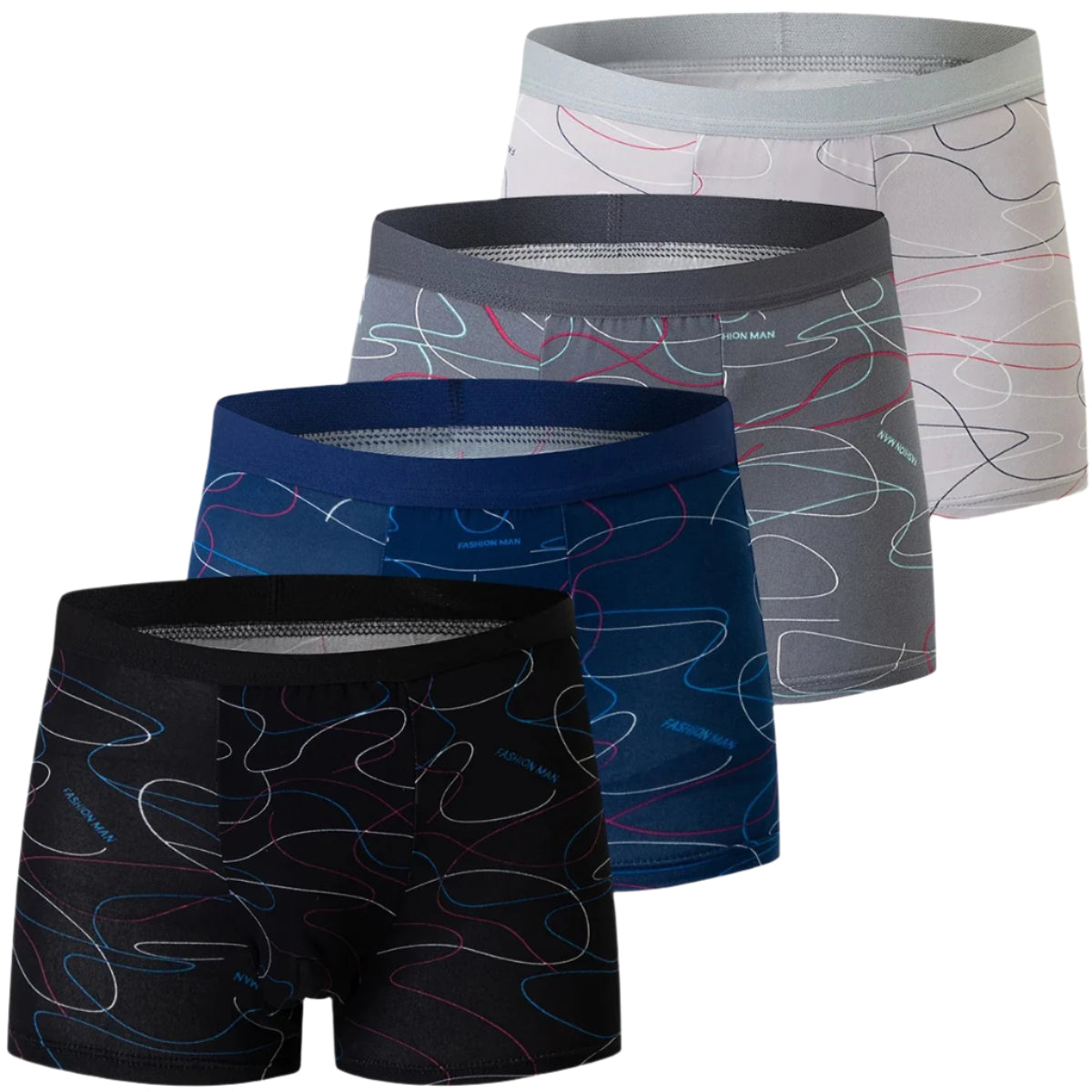 4-pack bedrukte boxershorts voor heren