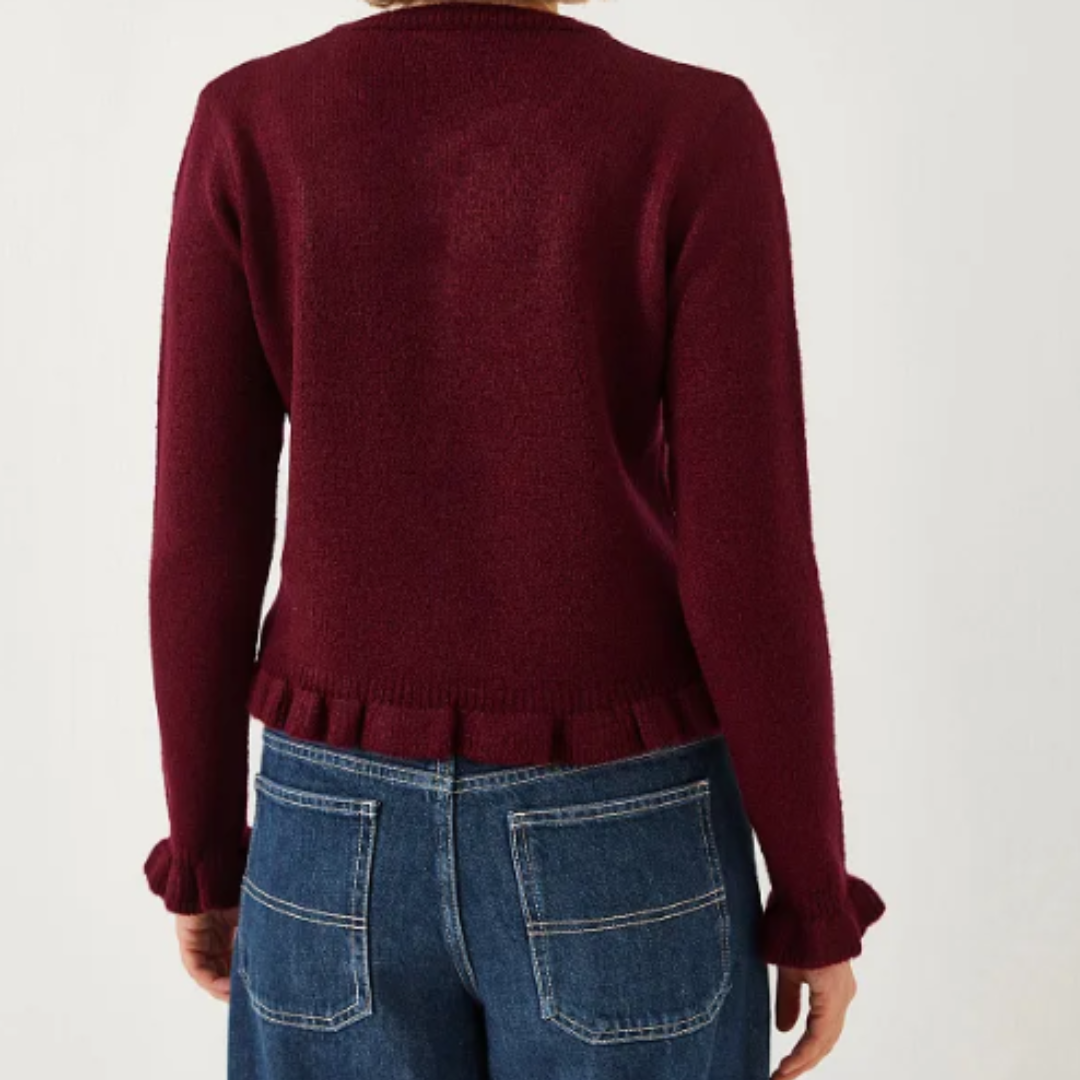 Gebreid damesvest met structuur