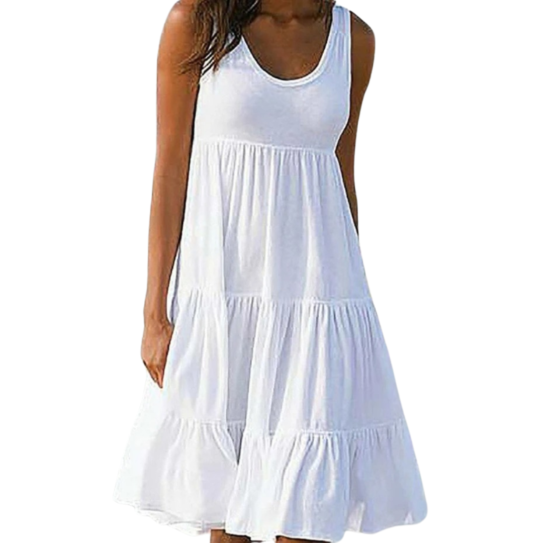 Boho mini-jurk met ruches voor dames