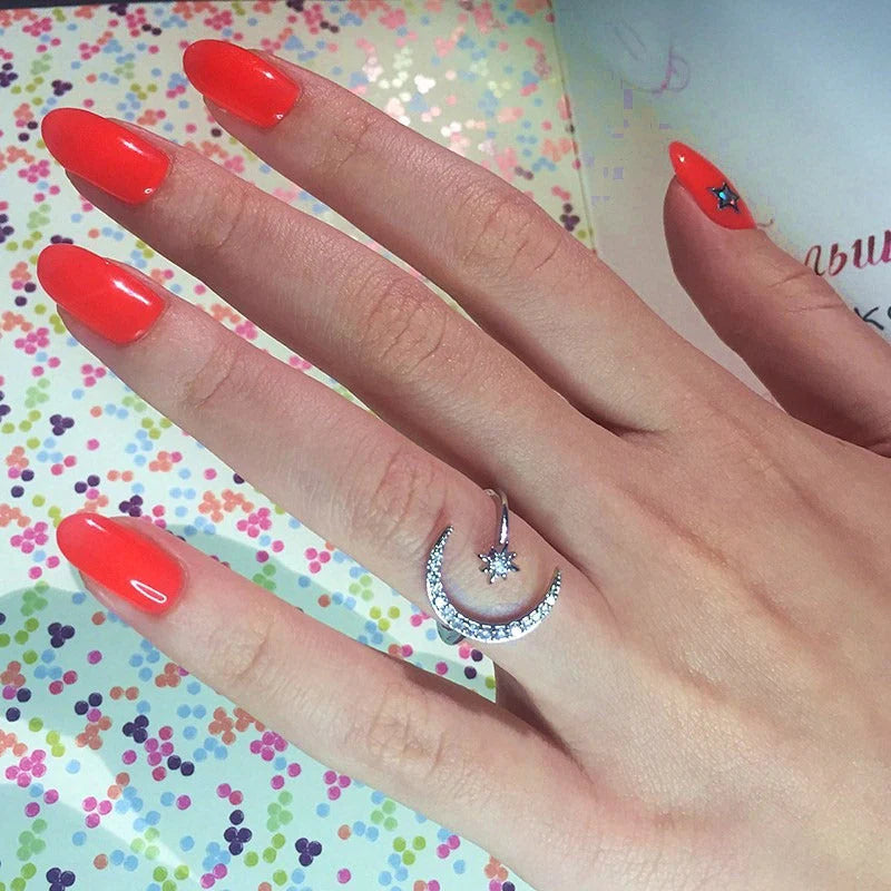 Halve maan ster ring