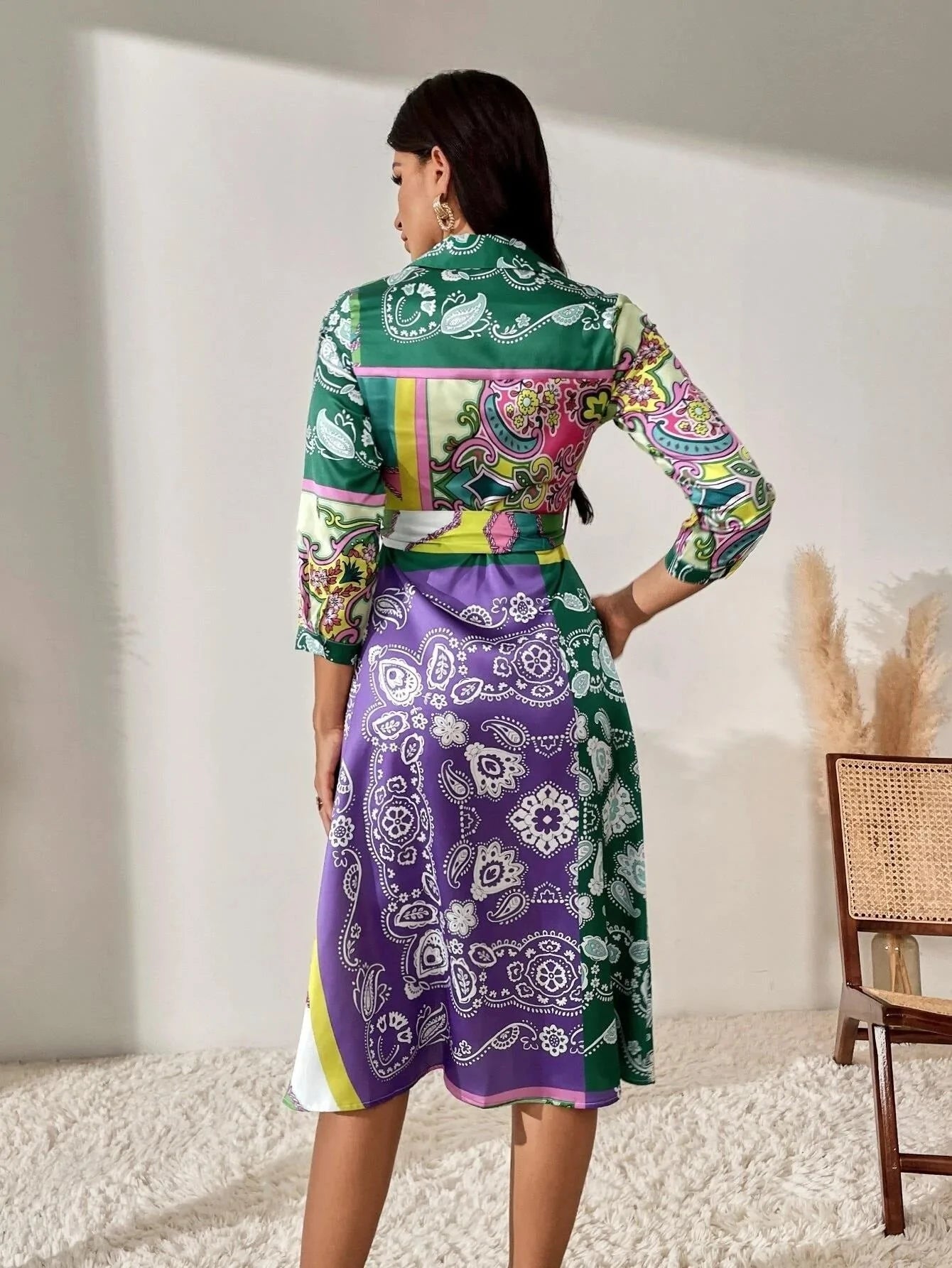 Jurk met overhemd in print