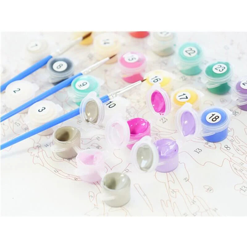 Groene boom verf op nummertjes kit