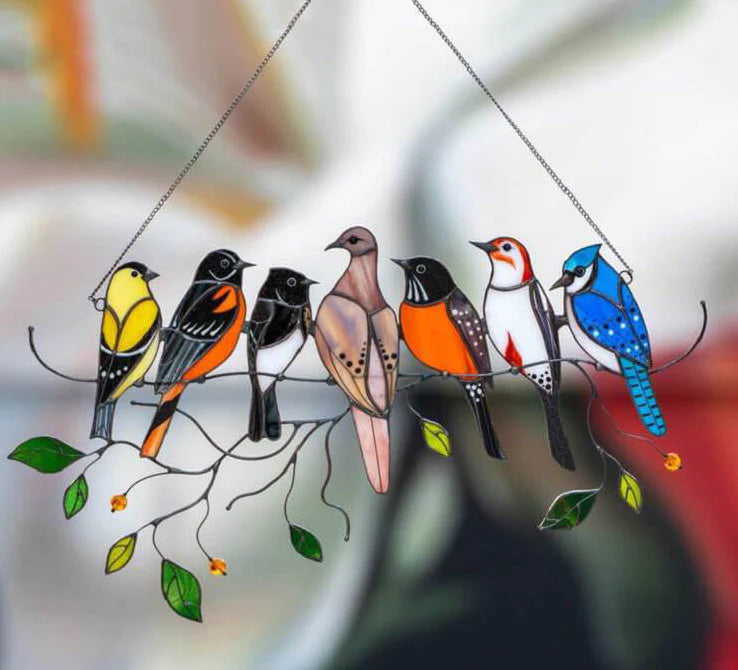 Gebrandschilderd glas vogel Suncatcher