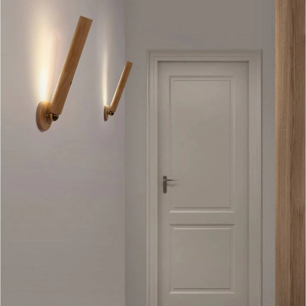 LED 360° draaibare houten wandlamp