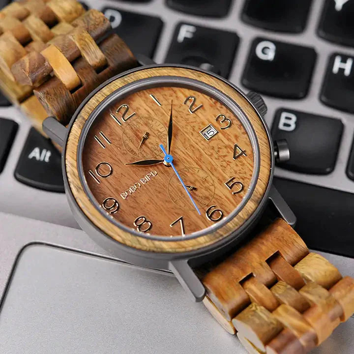 Herenhorloge in hout en staal