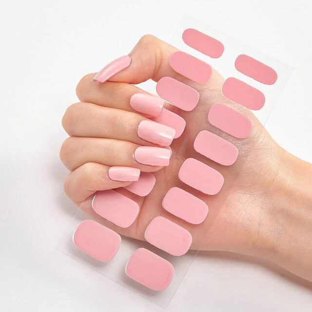 Solide Kleuren Nagelstickers (16 tips/set)