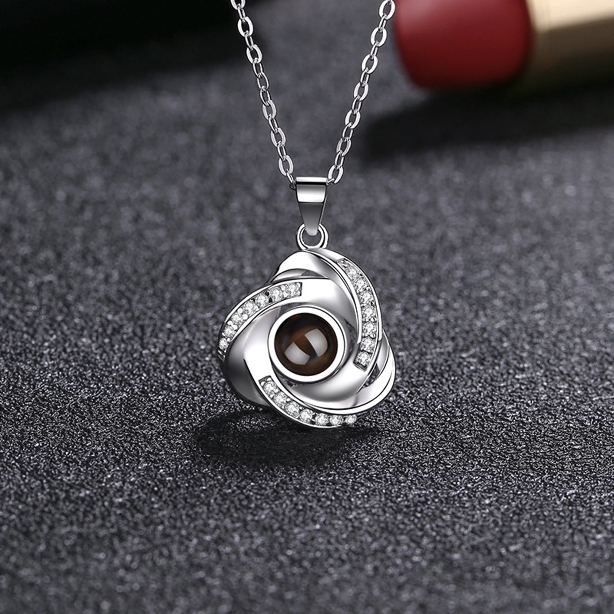 Gepersonaliseerde Rose Foto Projectie Ketting