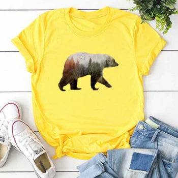 Vrouwen Katoenen Beer Tee