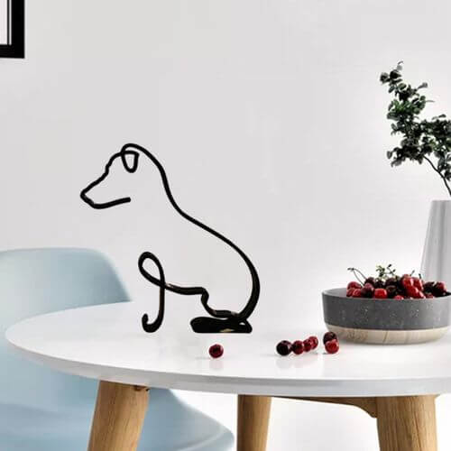 Minimalistische Hond Kunst Sculptuur