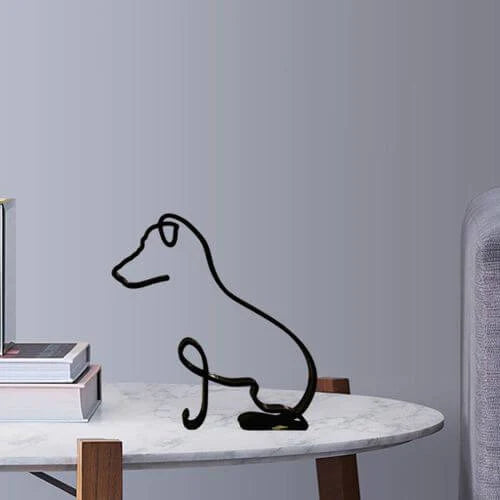 Minimalistische Hond Kunst Sculptuur