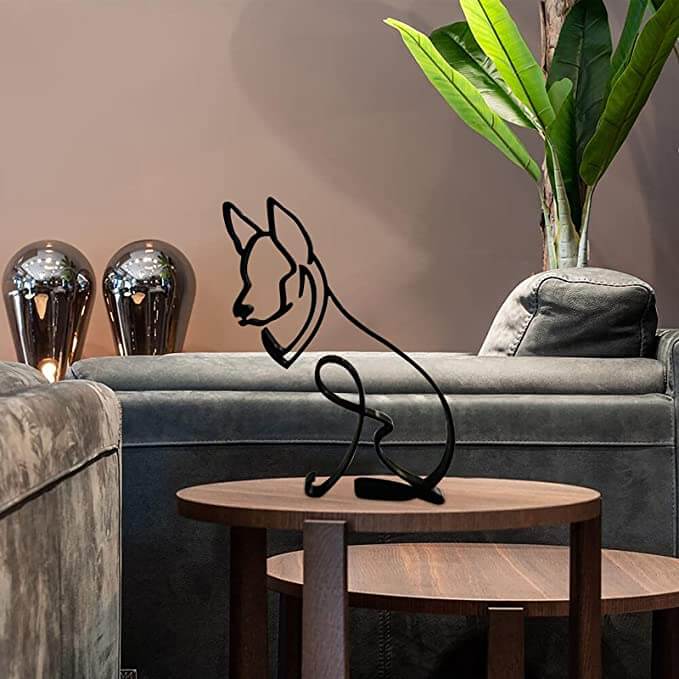 Minimalistische Hond Kunst Sculptuur