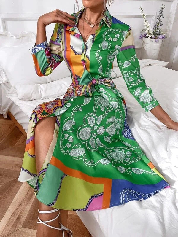 Jurk met overhemd in print