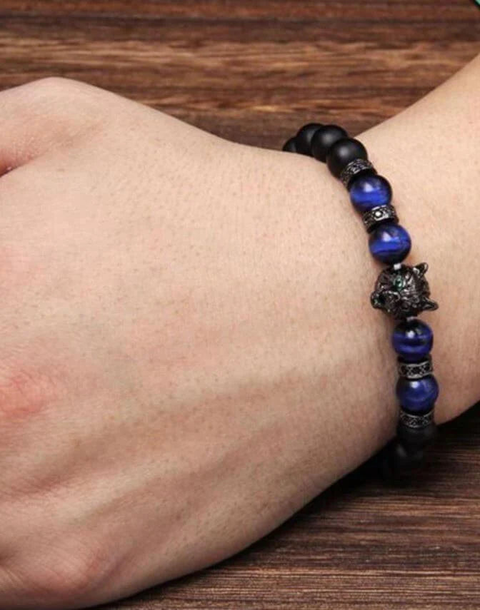 Wolf tijgeroog kralen armband