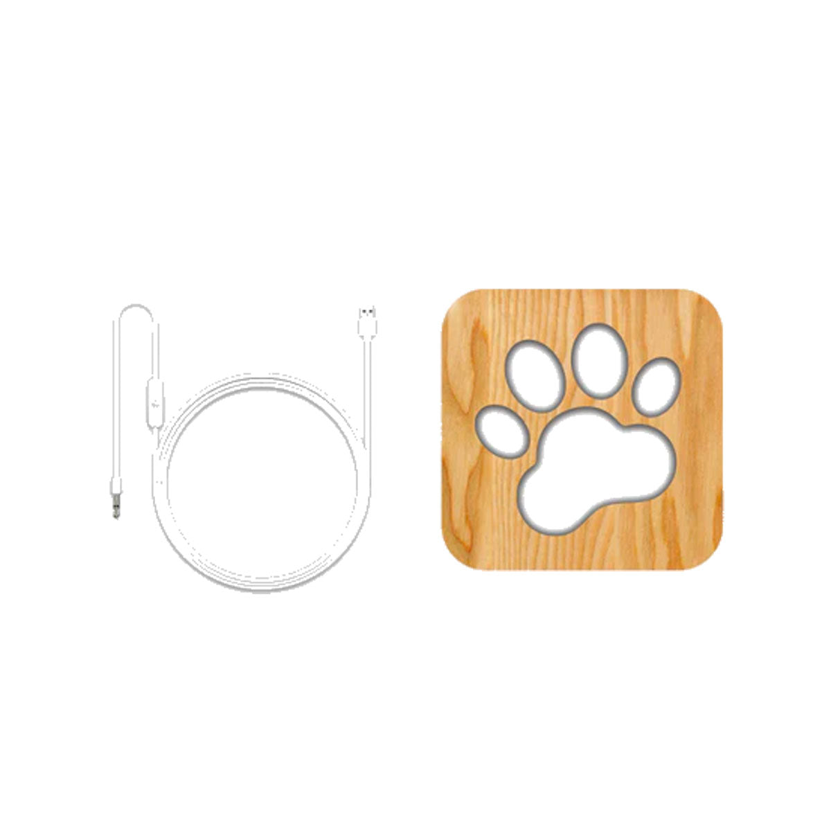 Design houten tafellamp.