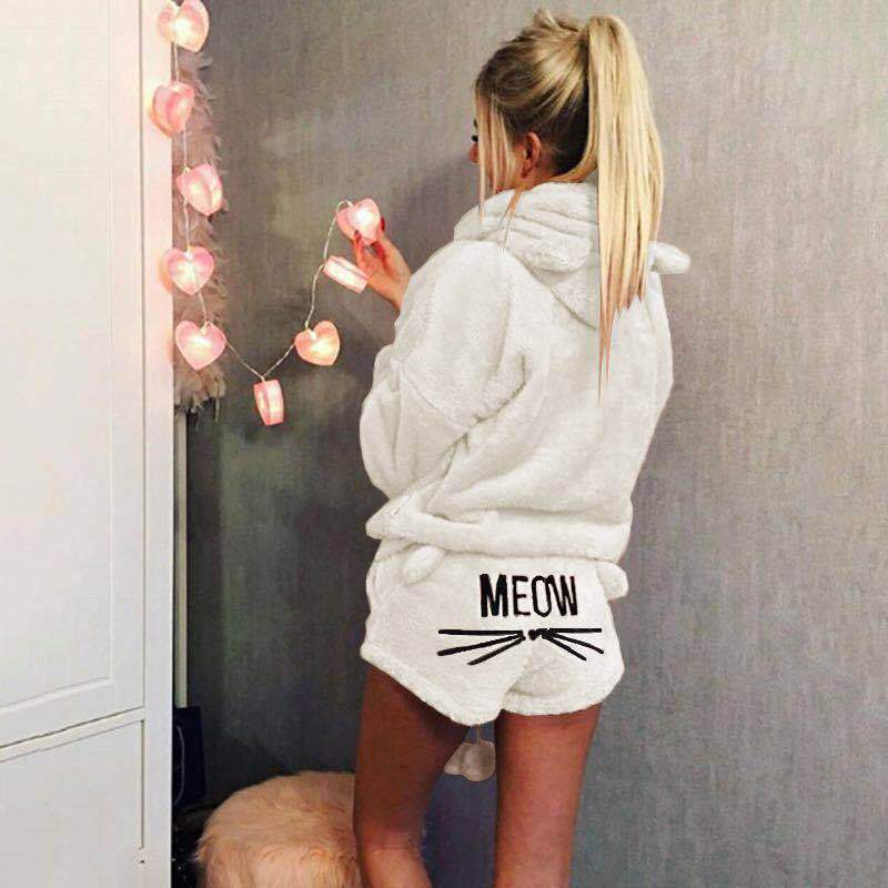 Warme Meow Cat Pyjama Set - Deze wil je heel de winter niet meer uit doen