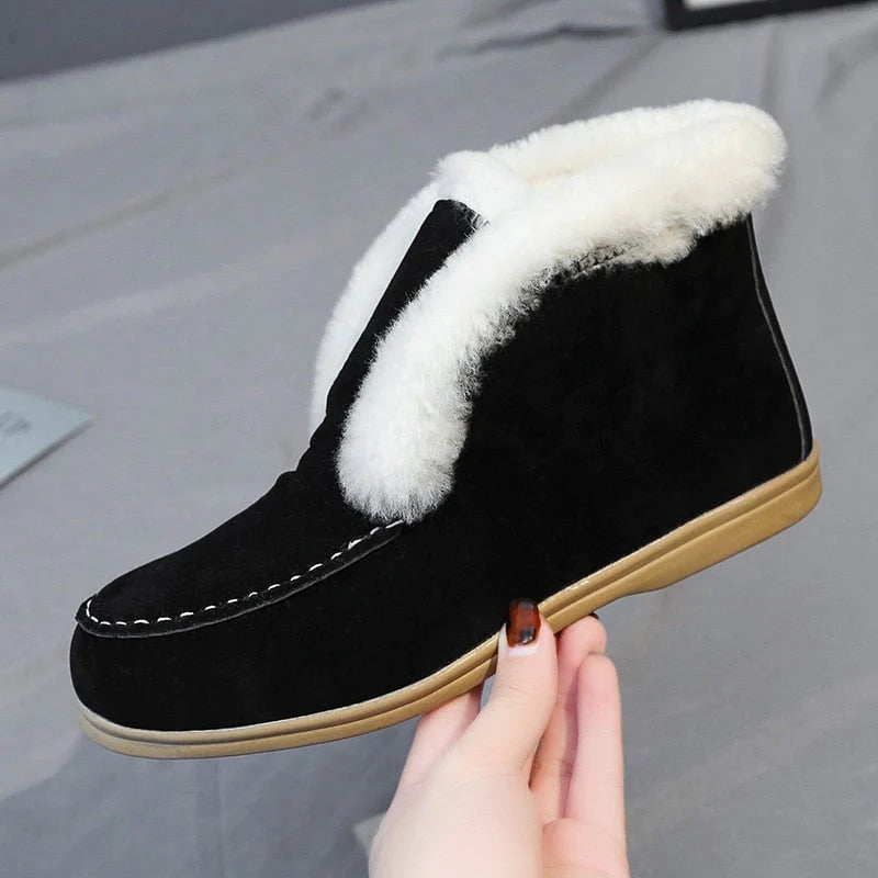 Suède Leren Enkellaarsjes