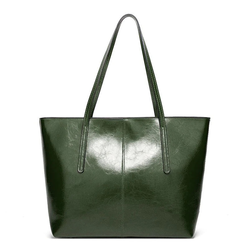 Vintage Oil Wax Leather Tote Bag