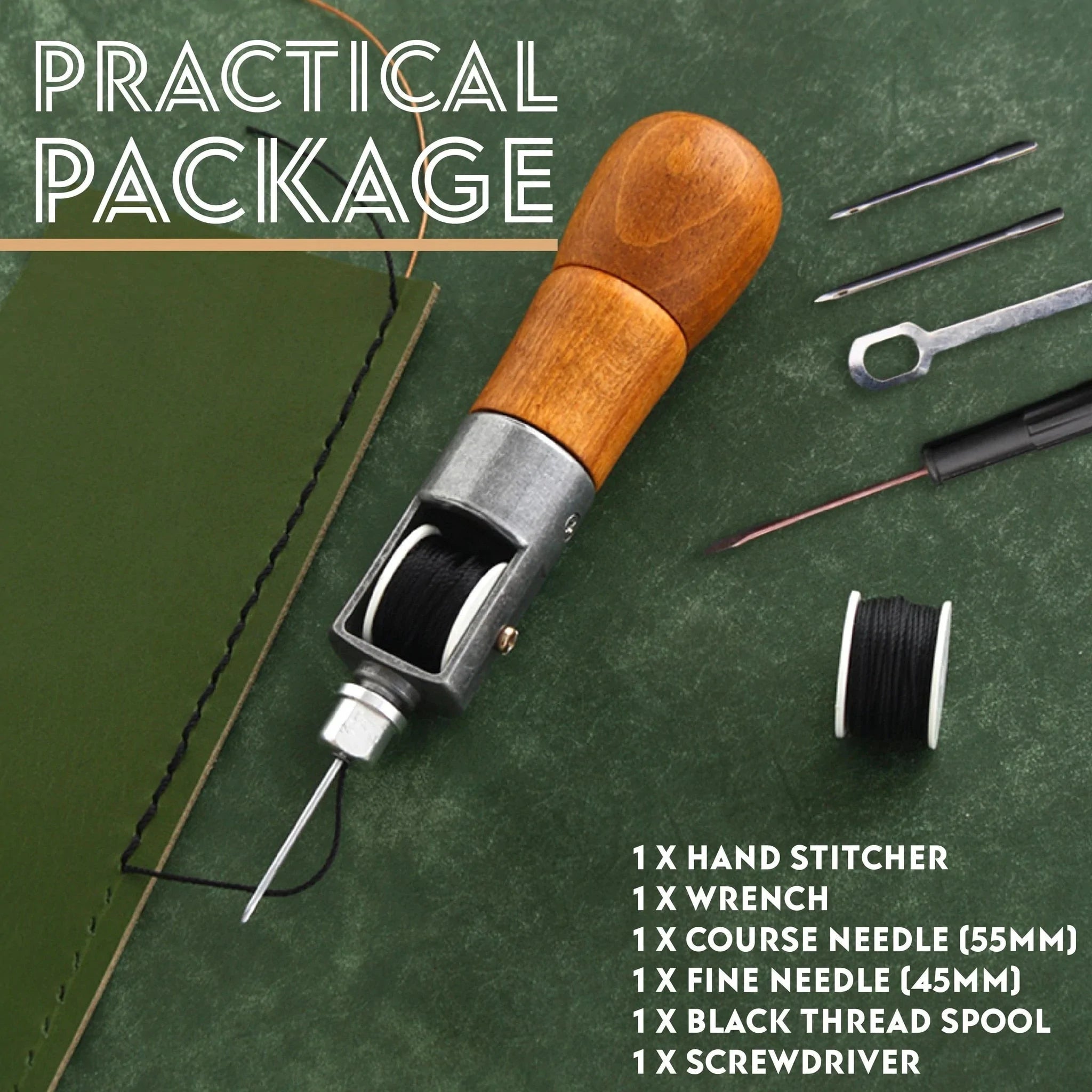 Leren Naai Awl Gereedschap Kit