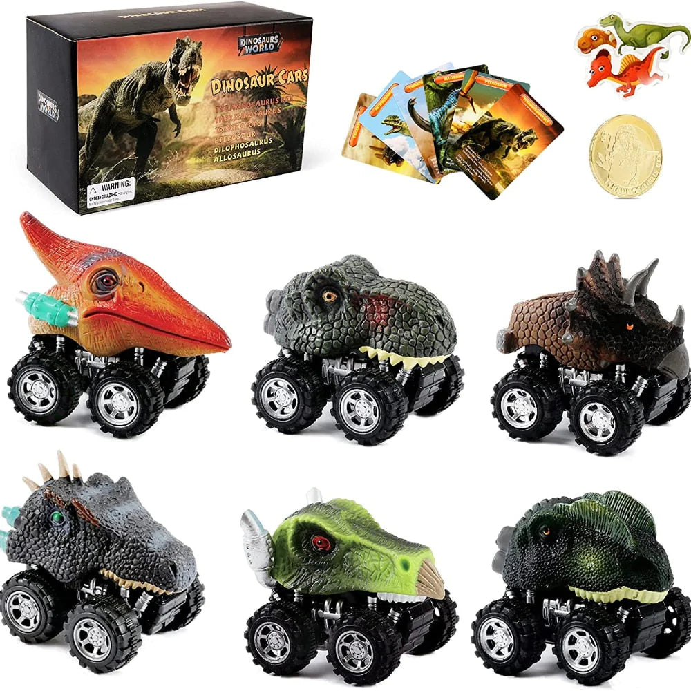 Pull Back Dinosaurus Mini Auto (6st)