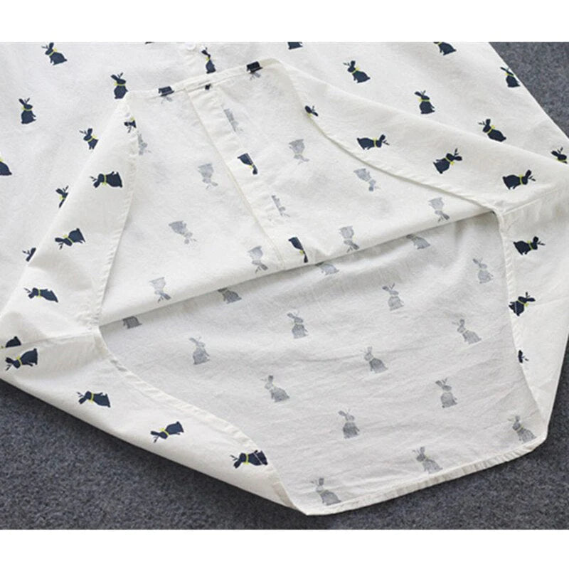 Bunny - De konijn-print overhemdjurk