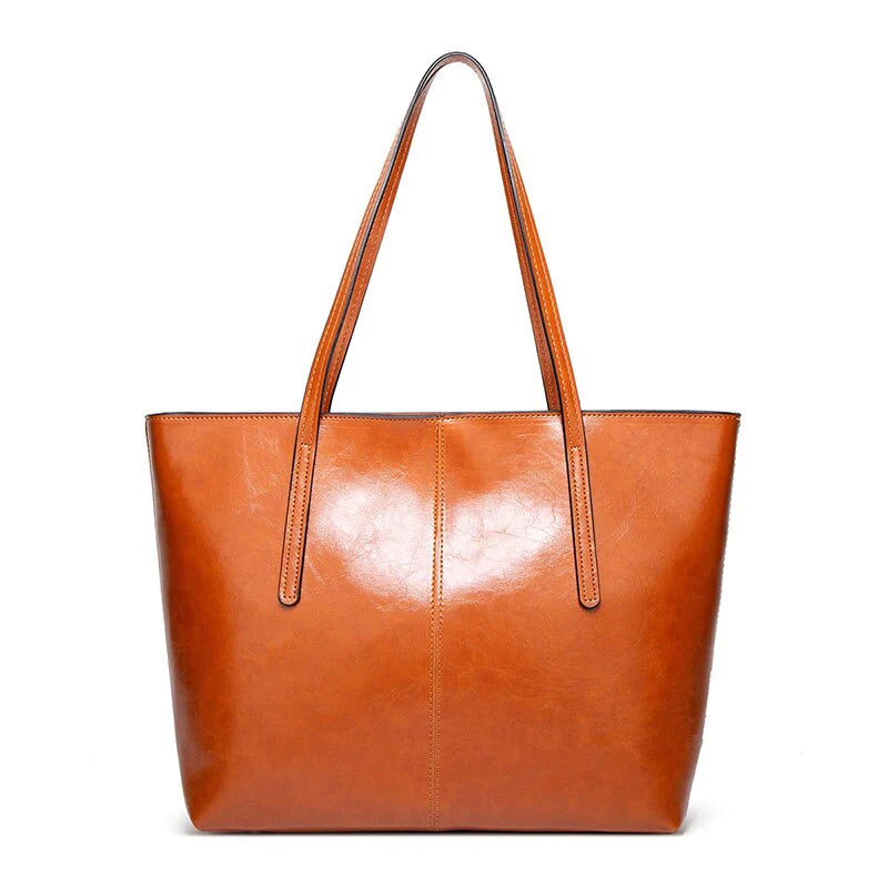 Vintage Oil Wax Leather Tote Bag