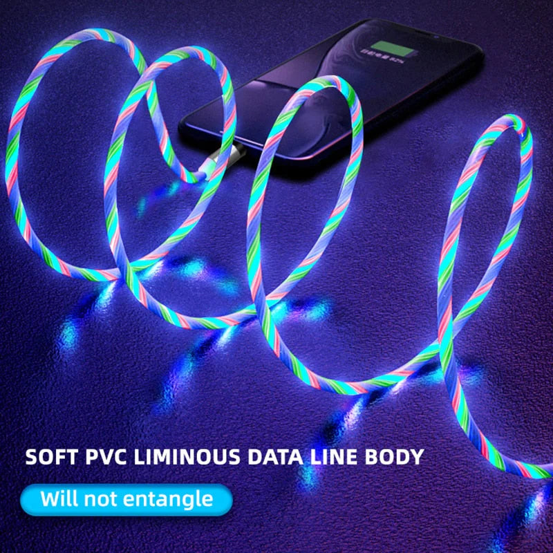 iGlow Gloeiende LED Magnetische 3 in 1 USB Oplaadkabel