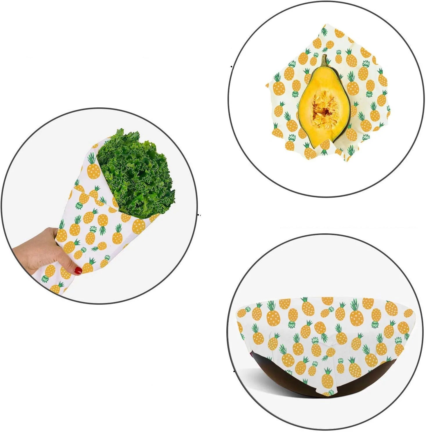 Bijenwas Voedselwikkels - Set van 3