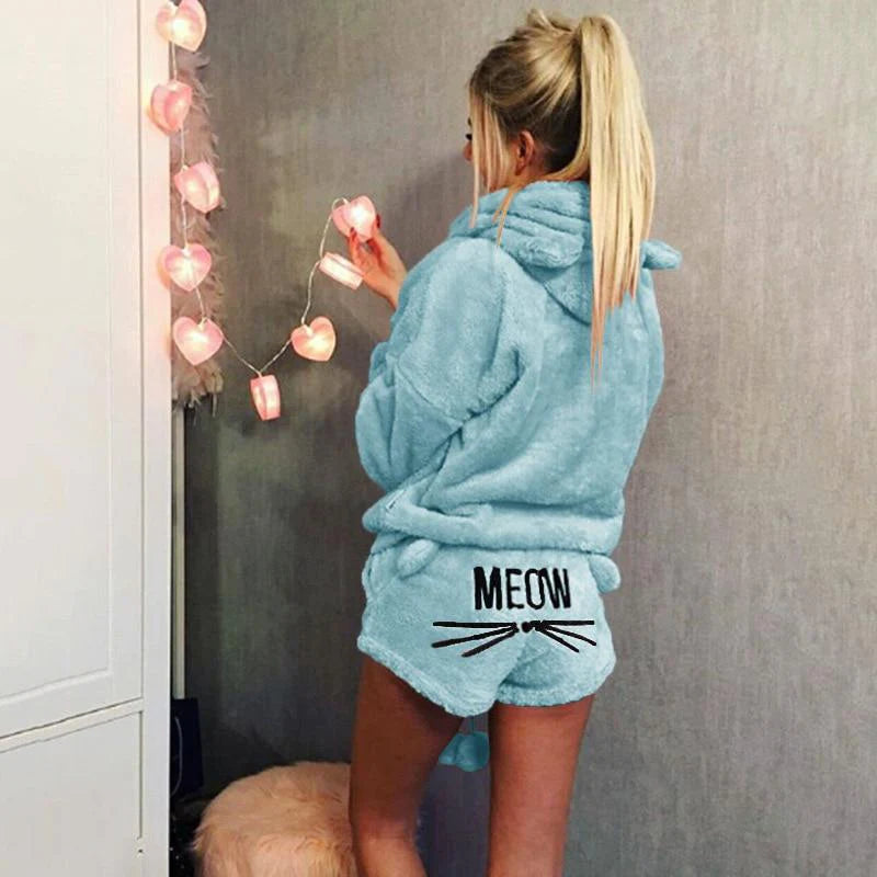 Warme Meow Cat Pyjama Set - Deze wil je heel de winter niet meer uit doen
