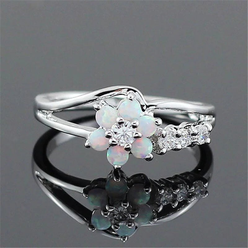 Bloem Opaal Kristal Ring