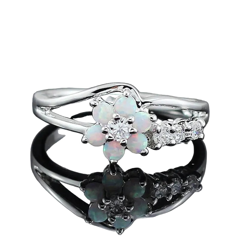 Bloem Opaal Kristal Ring