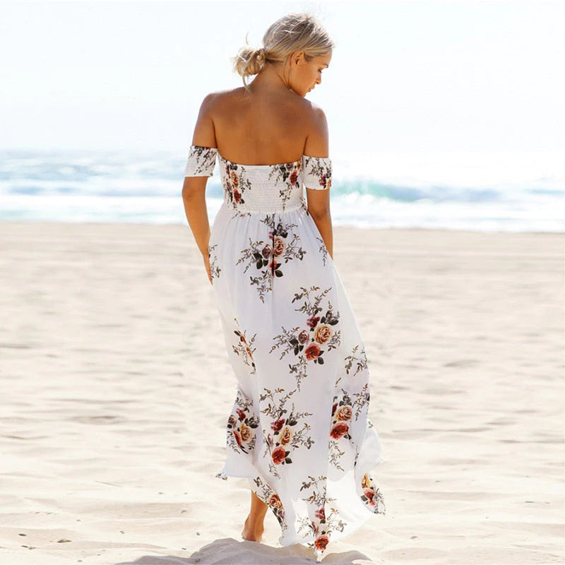 Bloemenprint Off-The-Shoulder Wrap Maxi Dress