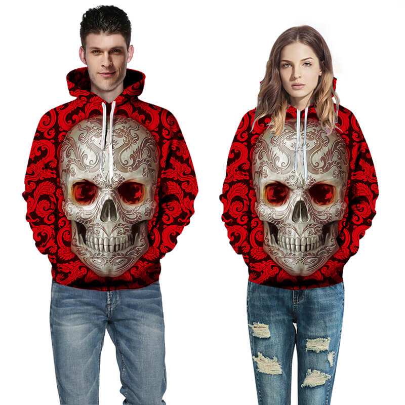 Rode Hoodie Met Schedel