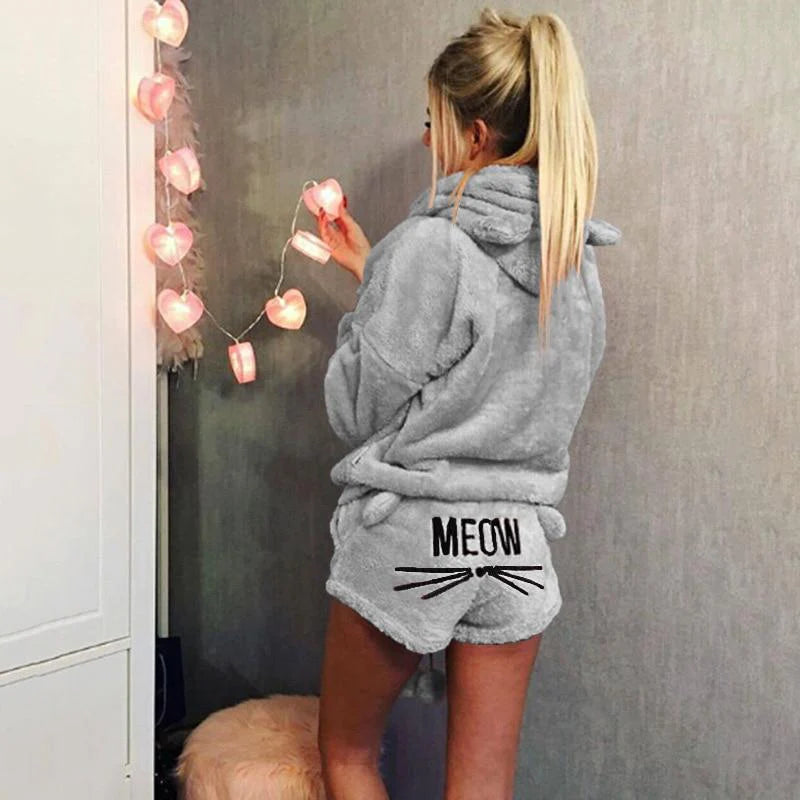 Warme Meow Cat Pyjama Set - Deze wil je heel de winter niet meer uit doen