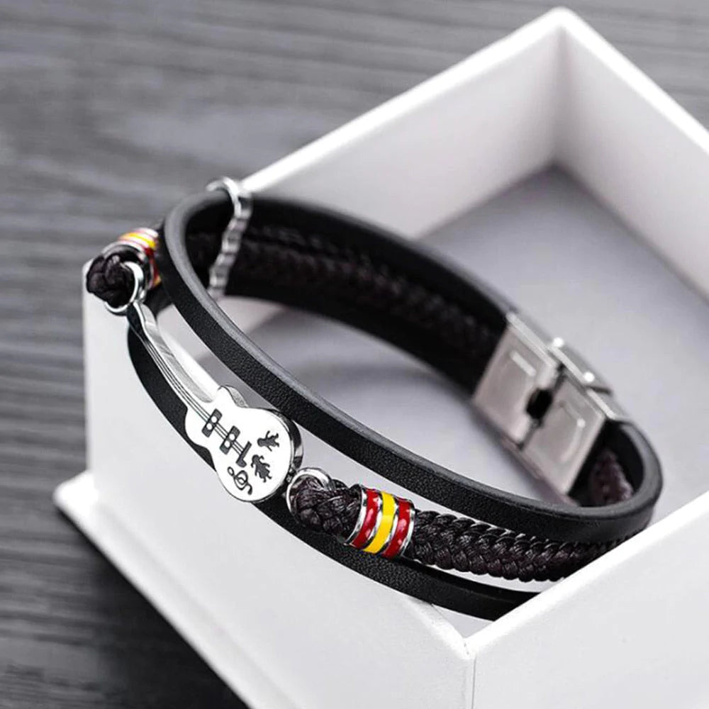 Limited Edition Gitaar Leren Armband