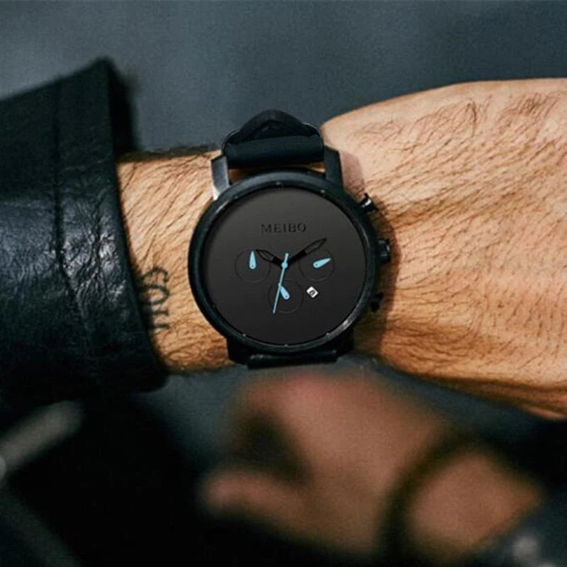 Lederen Sport Chrono Horloge