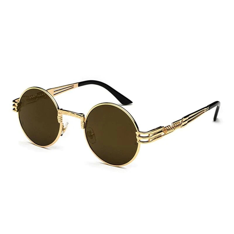 Steampunk Ronde Metalen Zonnebril
