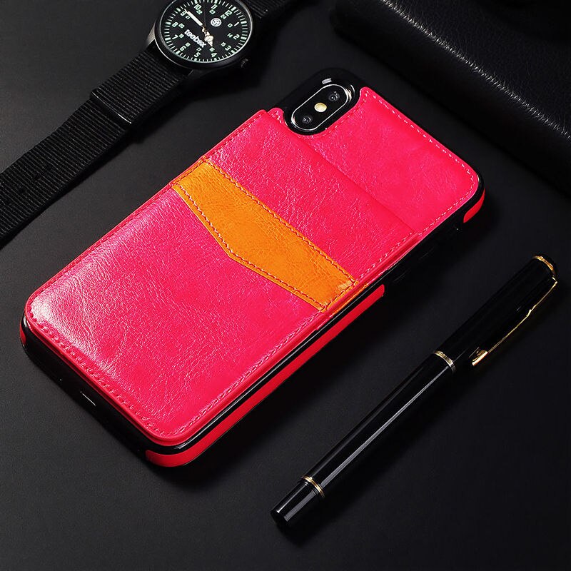 Verticale Lederen Hoesje Flip Kaarthouder (voor iPhone)