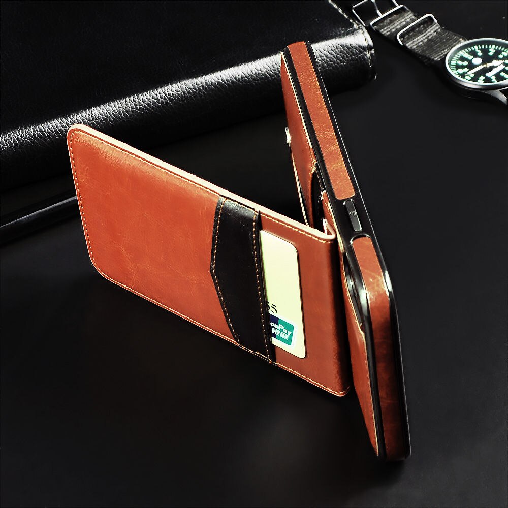 Verticale Lederen Hoesje Flip Kaarthouder (voor iPhone)