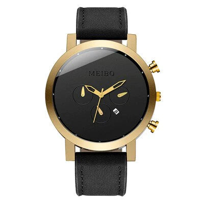 Lederen Sport Chrono Horloge