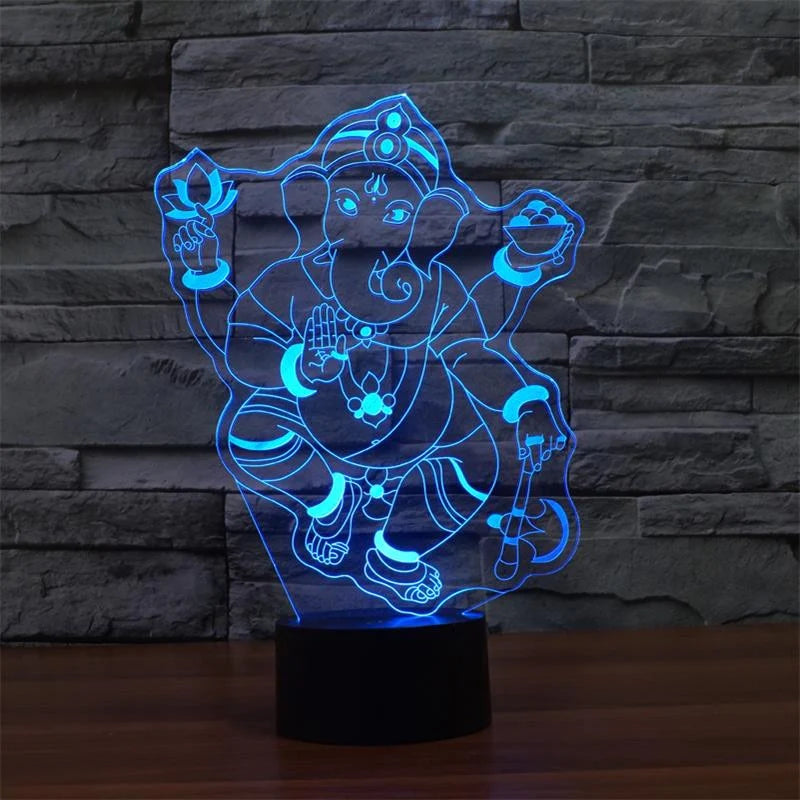 3D Ganesh RGB LED nachtlicht