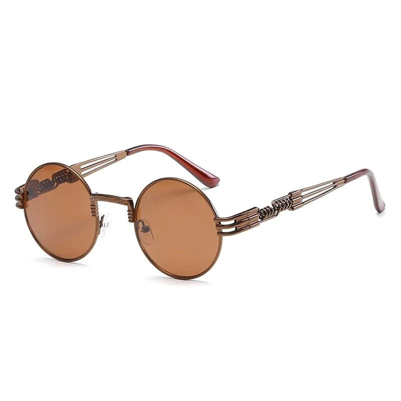 Steampunk Ronde Metalen Zonnebril